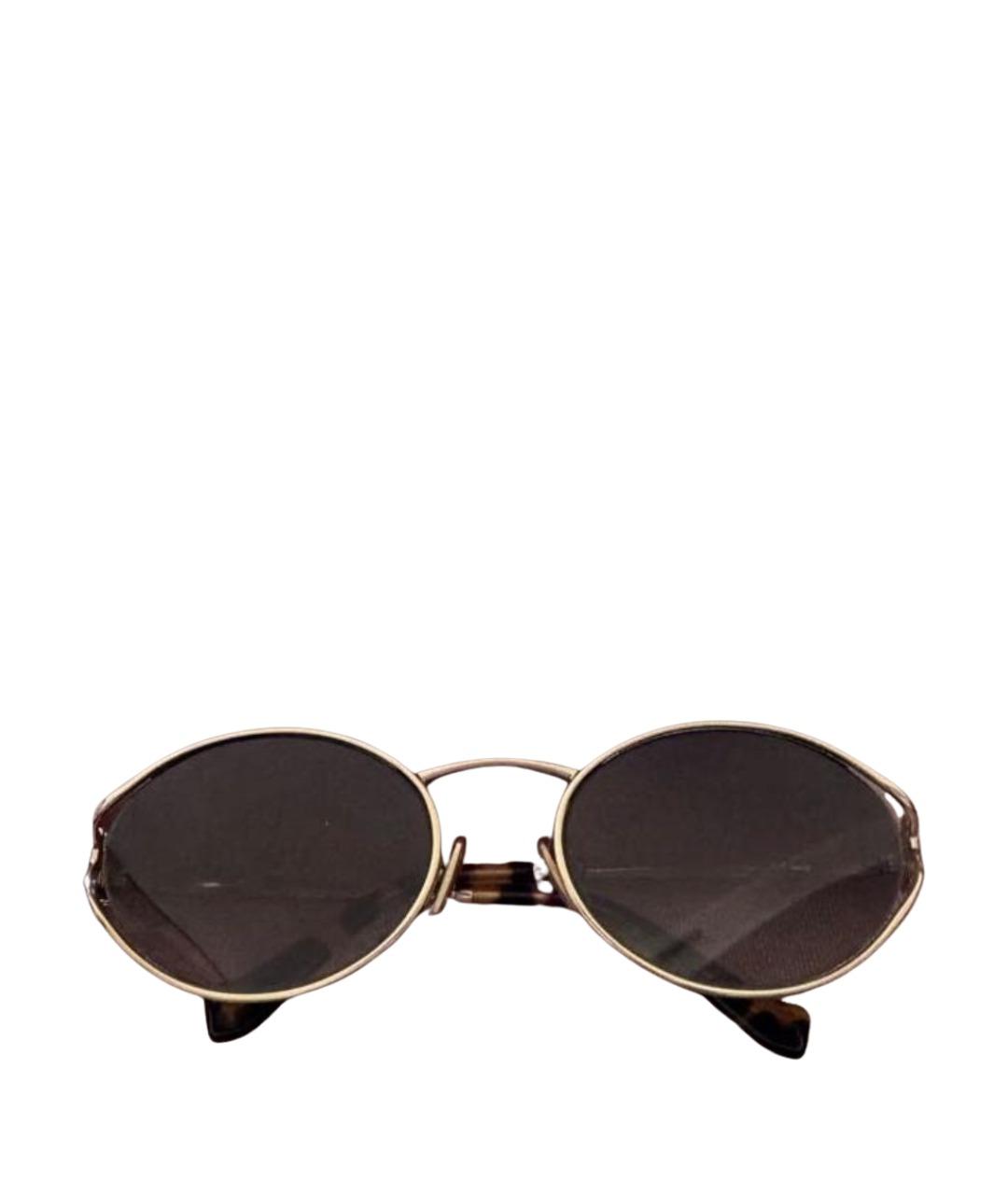 MIU MIU Золотые металлические солнцезащитные очки, фото 1