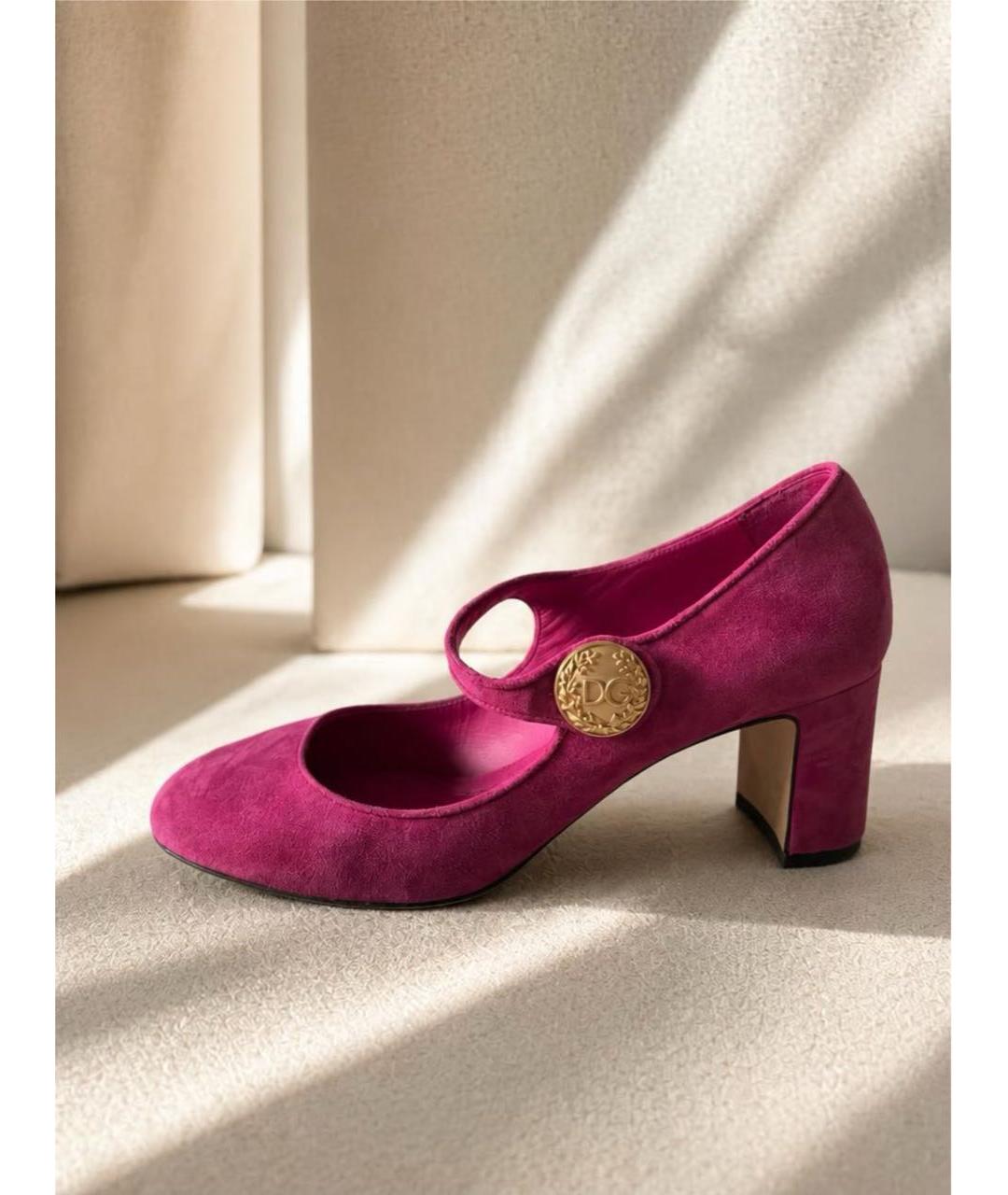 DOLCE&GABBANA Розовые замшевые туфли, фото 7