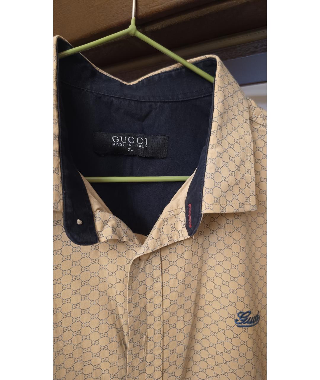 GUCCI Бежевая хлопковая кэжуал рубашка, фото 4