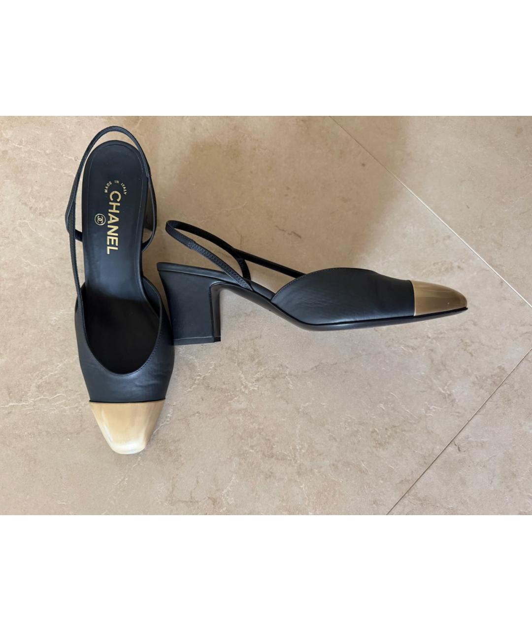 CHANEL Черные кожаные балетки, фото 5