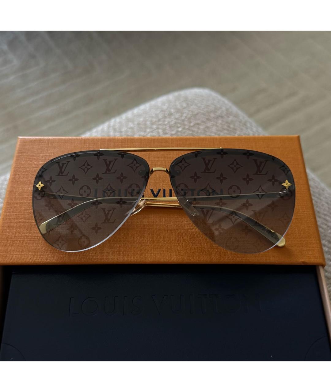 LOUIS VUITTON Серебряные металлические солнцезащитные очки, фото 2