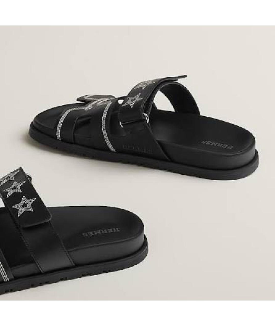 HERMES Черные сандалии, фото 3