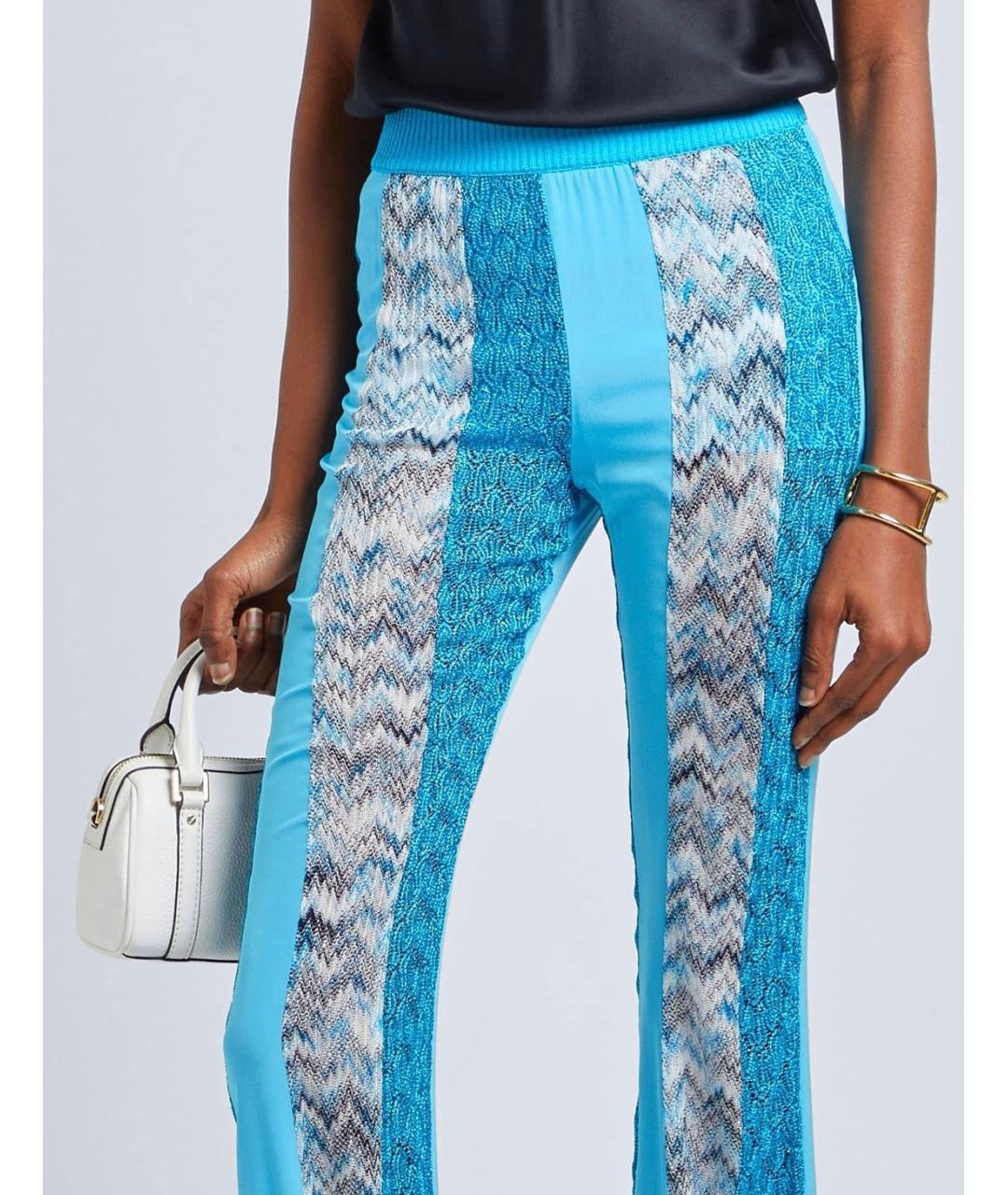 MISSONI Бирюзовые вискозные прямые брюки, фото 4