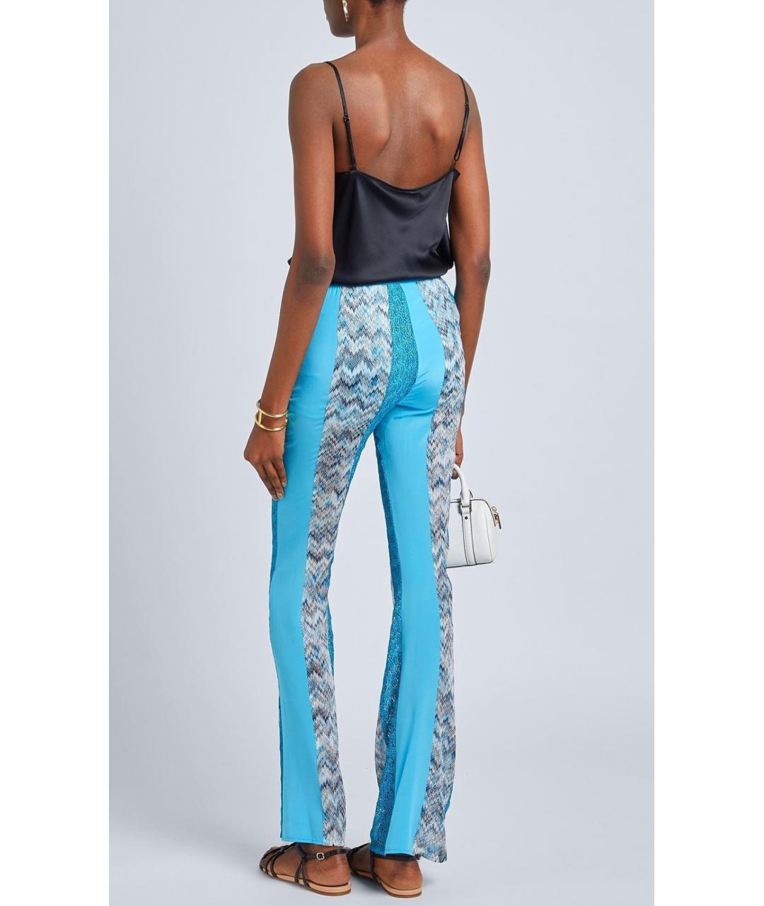 MISSONI Бирюзовые вискозные прямые брюки, фото 3