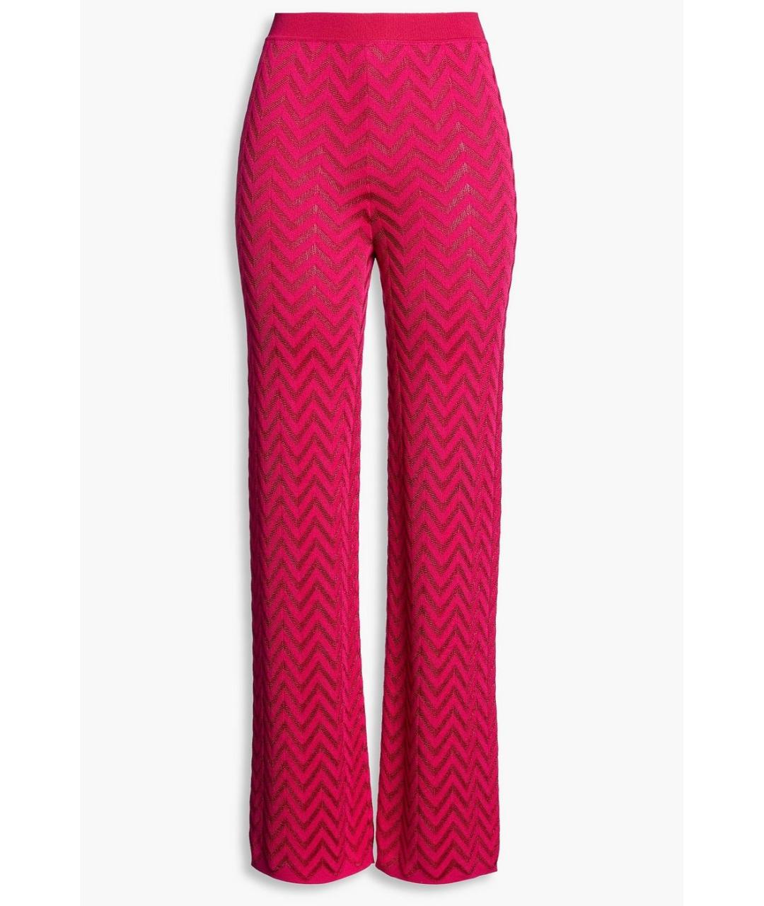 MISSONI Розовые хлопко-эластановые прямые брюки, фото 8