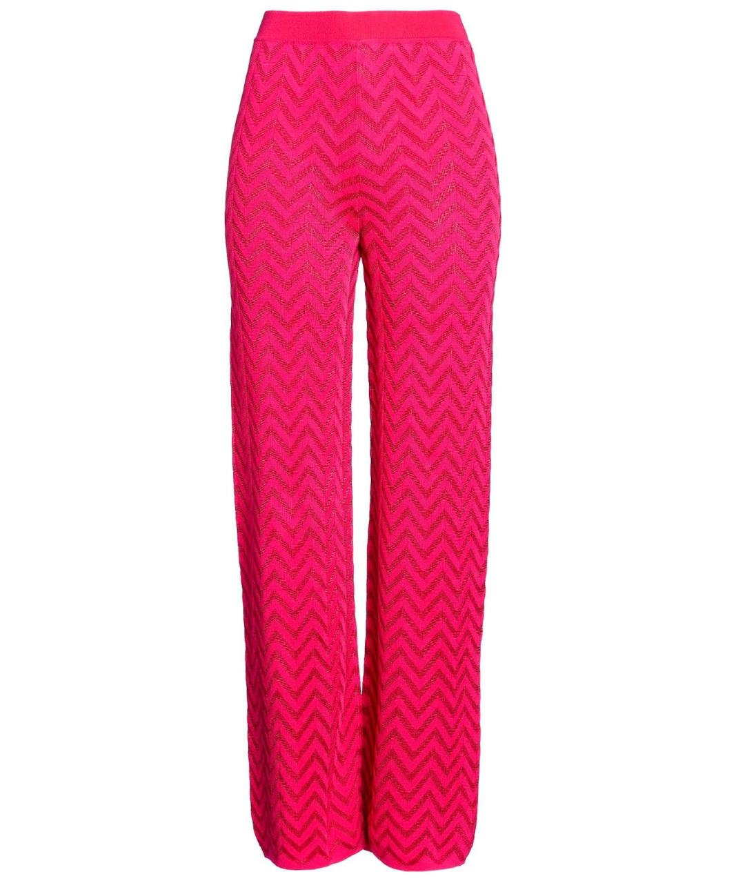 MISSONI Розовые хлопко-эластановые прямые брюки, фото 1