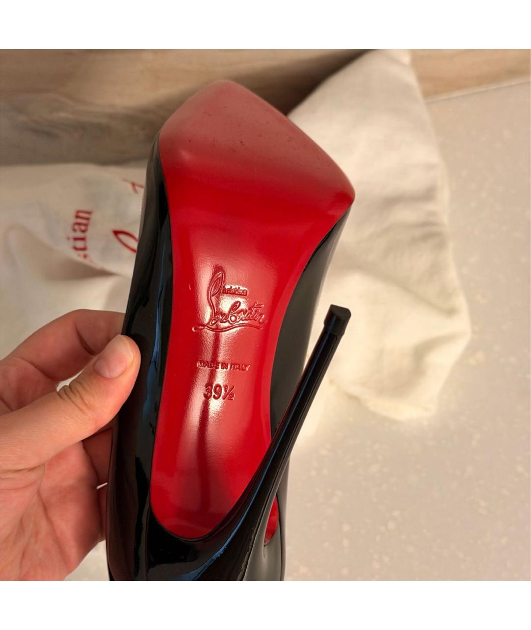 CHRISTIAN LOUBOUTIN Черные туфли из лакированной кожи, фото 3