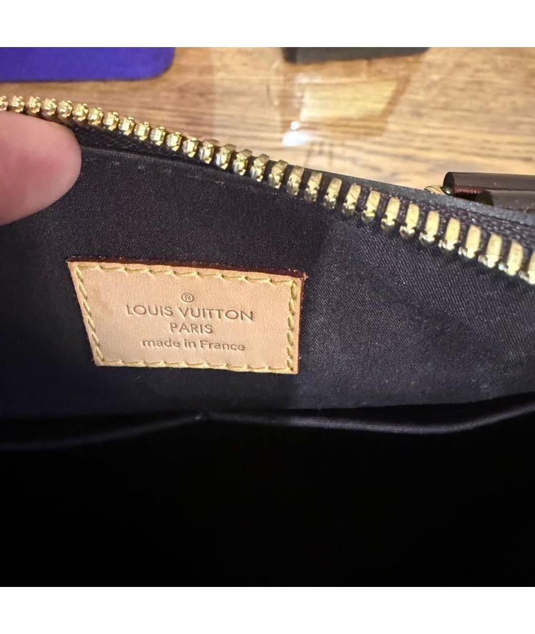 LOUIS VUITTON Бордовая сумка с короткими ручками из лакированной кожи, фото 4