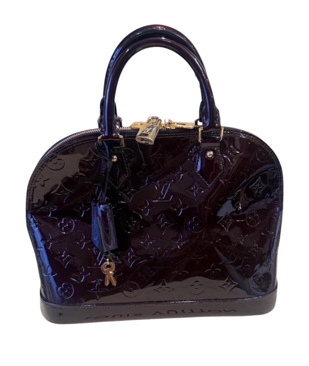 LOUIS VUITTON Бордовая сумка с короткими ручками из лакированной кожи, фото 1