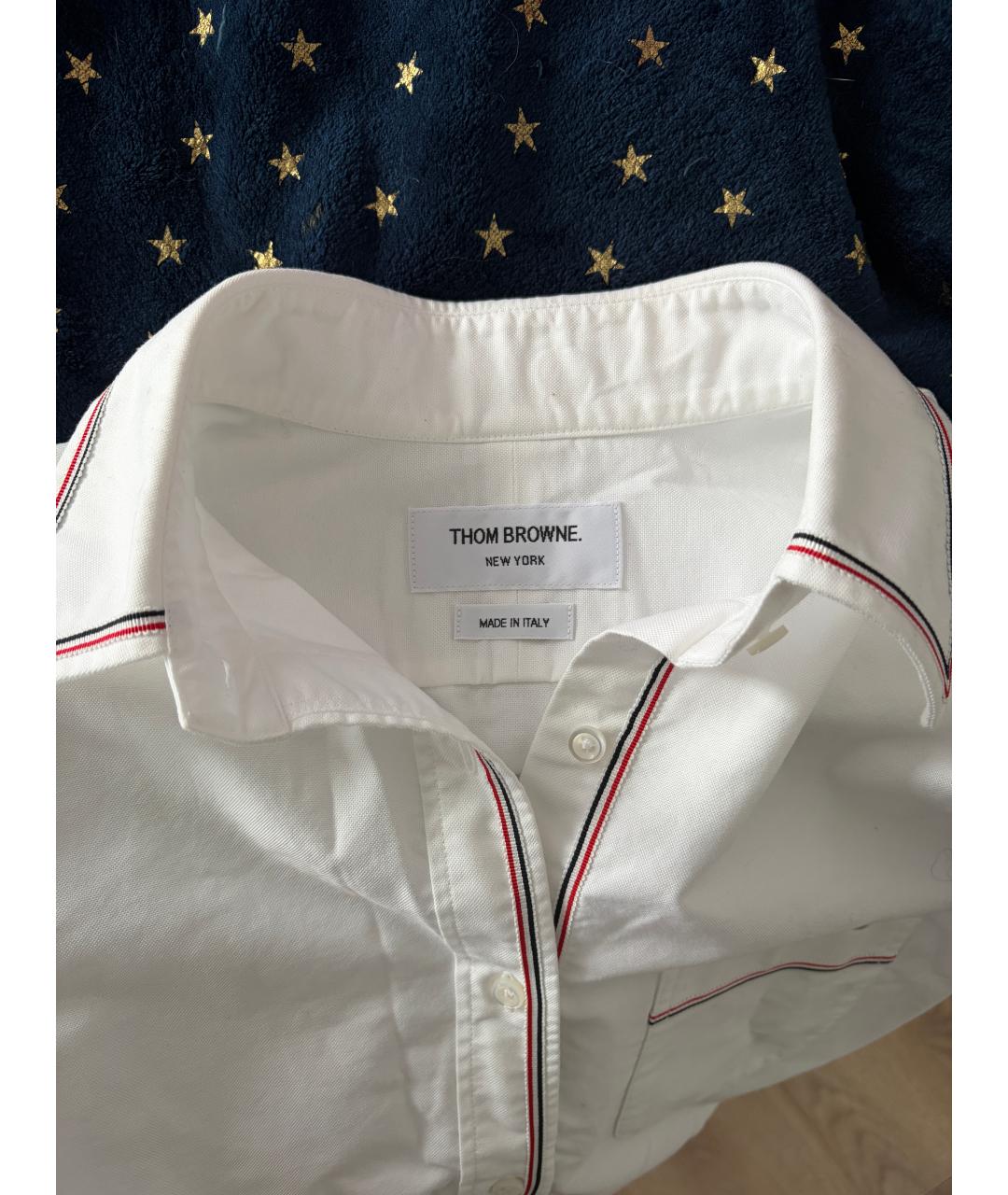 THOM BROWNE Белая хлопковая рубашка, фото 4