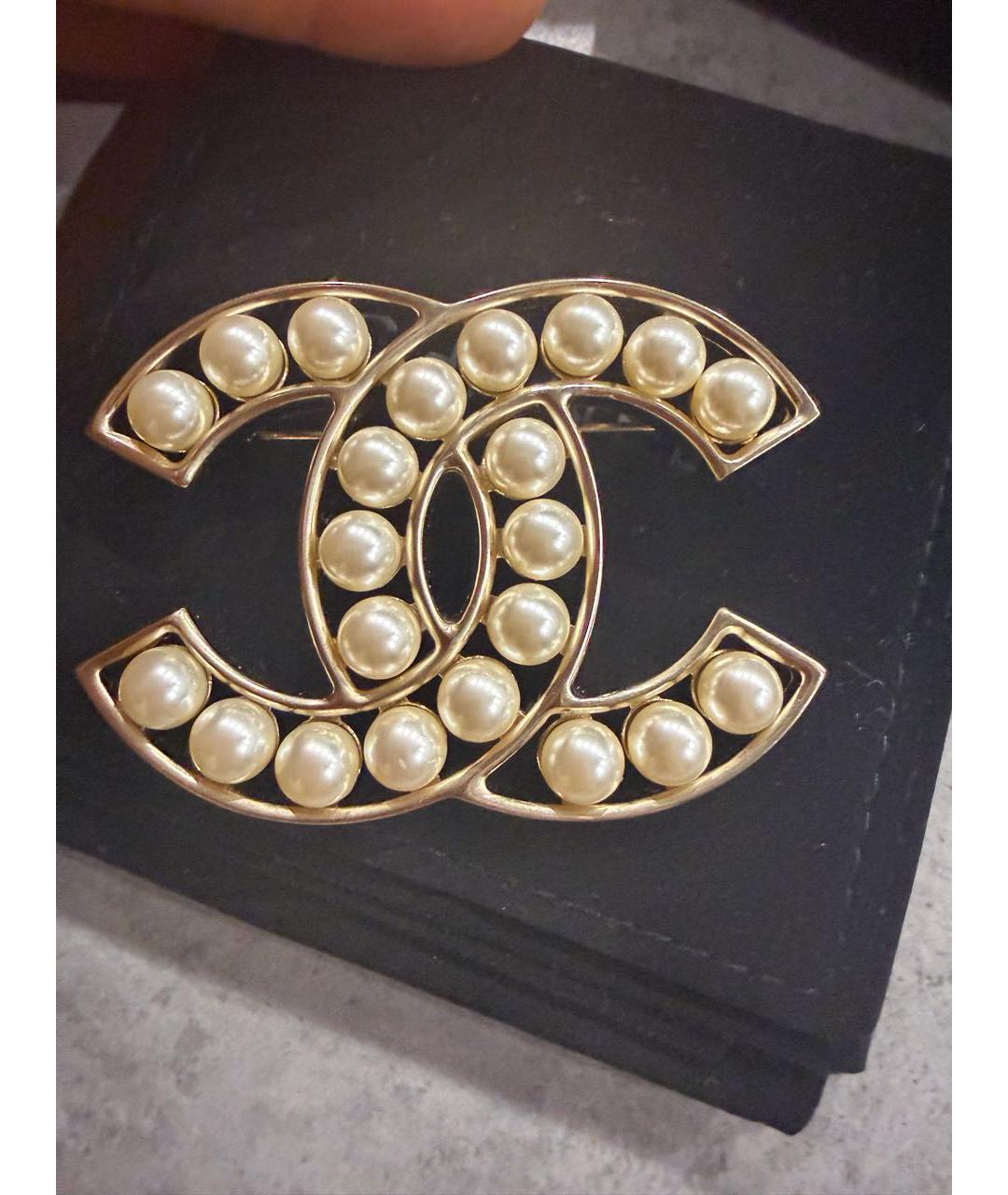 CHANEL Золотая жемчужная булавка / брошь, фото 5