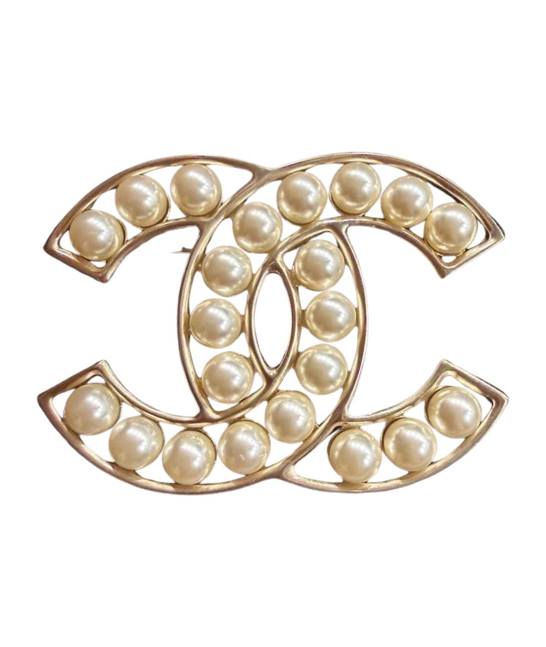 CHANEL Золотая жемчужная булавка / брошь, фото 1