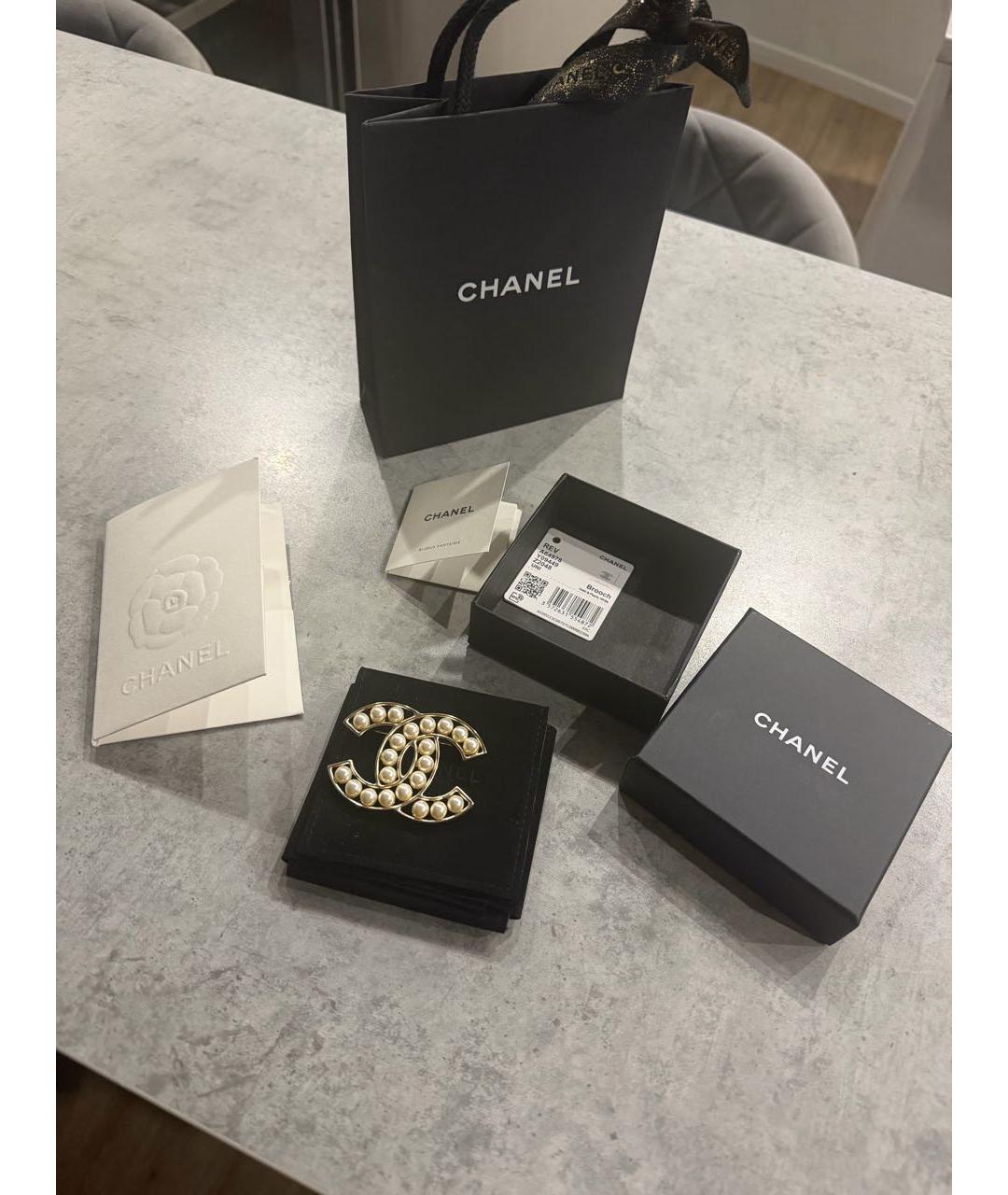 CHANEL Золотая жемчужная булавка / брошь, фото 2