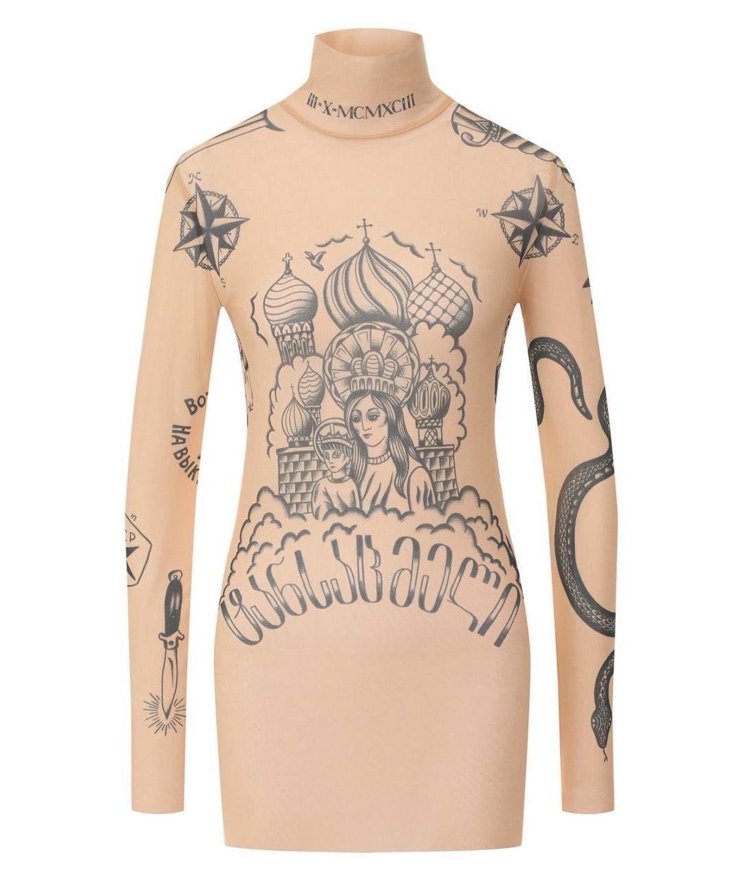 VETEMENTS Бежевая полиамидовая водолазка, фото 7