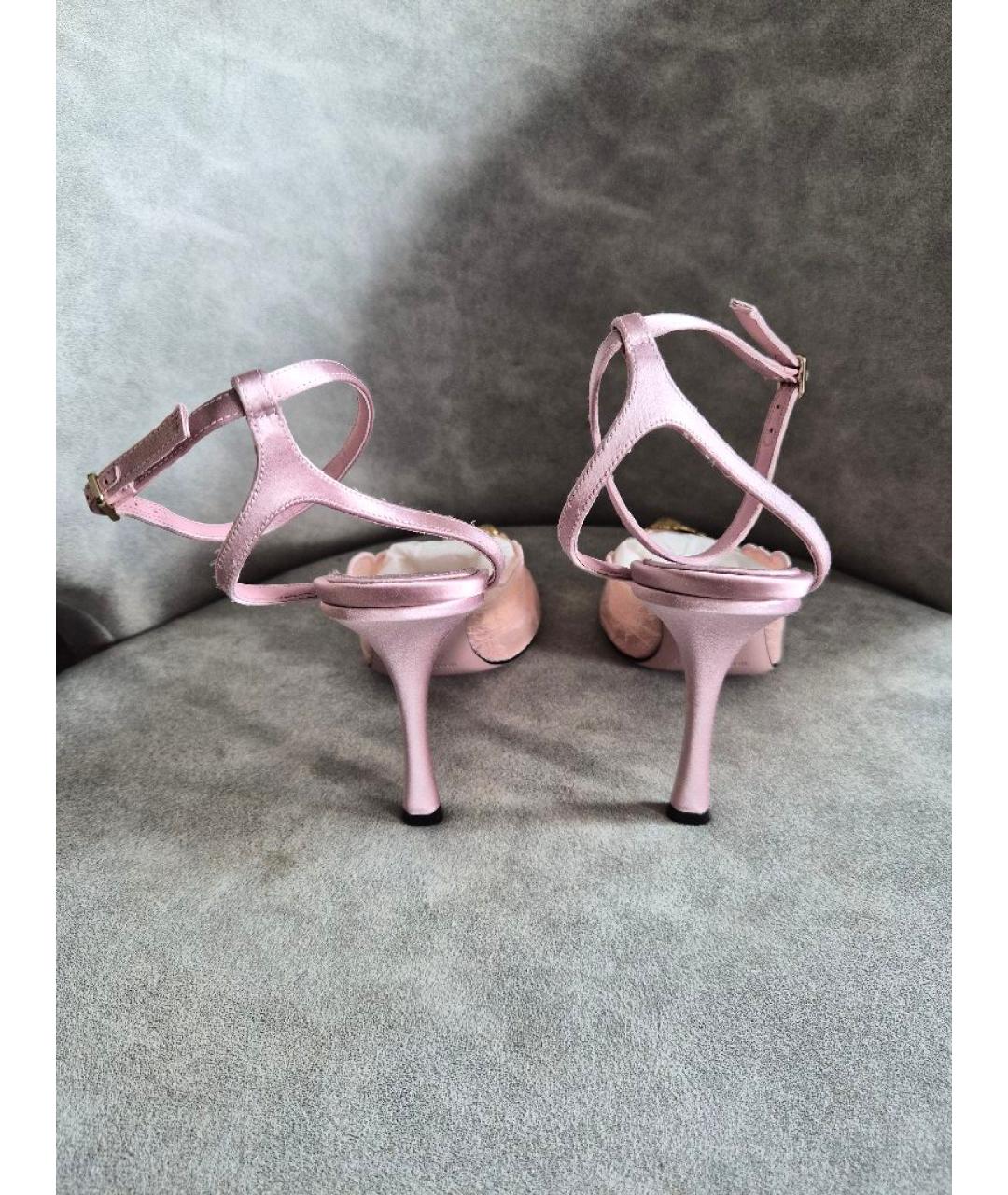 JIMMY CHOO Розовые текстильные туфли, фото 4
