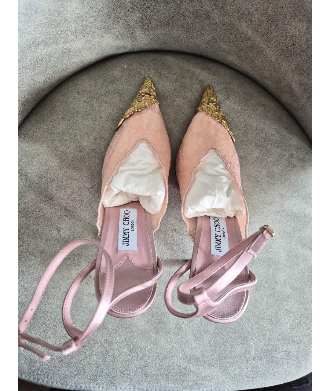 JIMMY CHOO Розовые текстильные туфли, фото 3