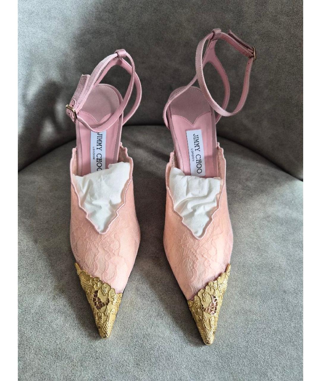 JIMMY CHOO Розовые текстильные туфли, фото 2