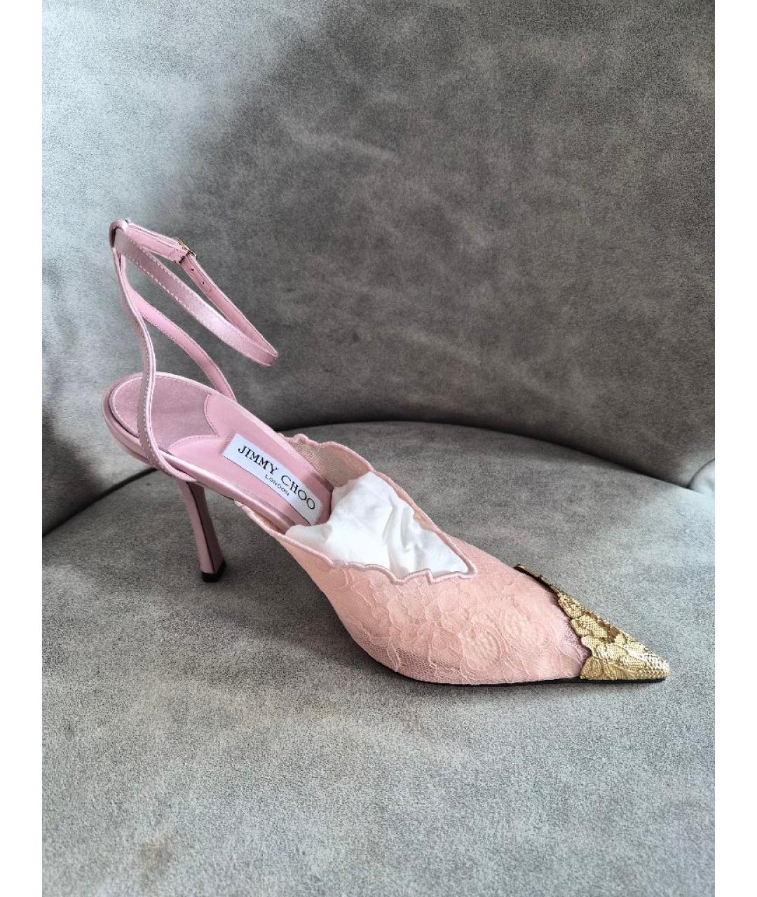 JIMMY CHOO Розовые текстильные туфли, фото 5