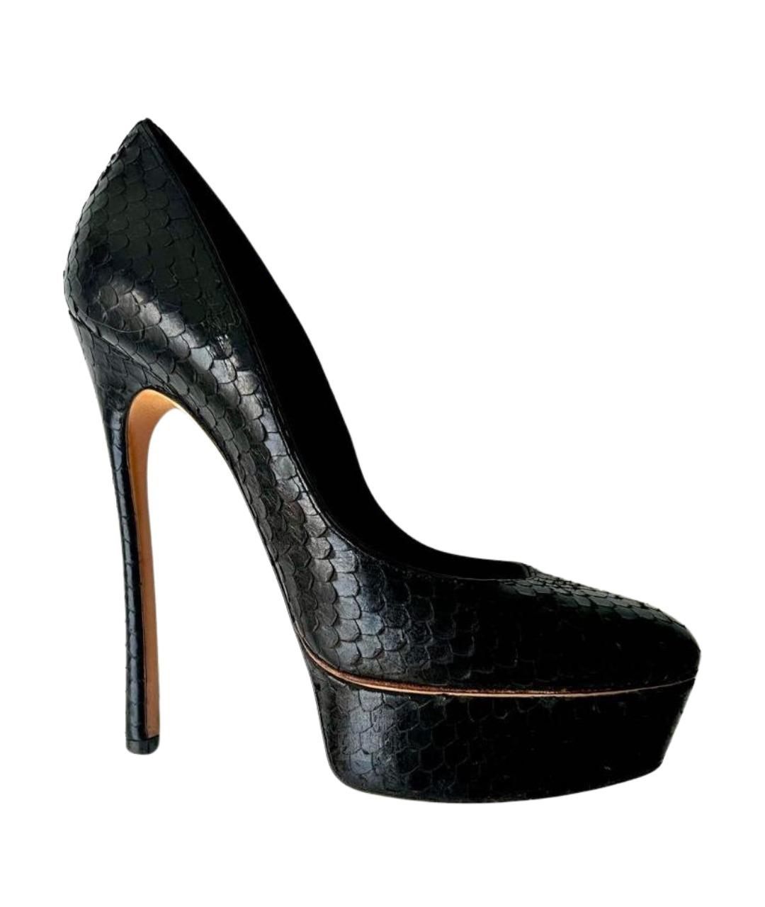 CASADEI Черные туфли из экзотической кожи, фото 1