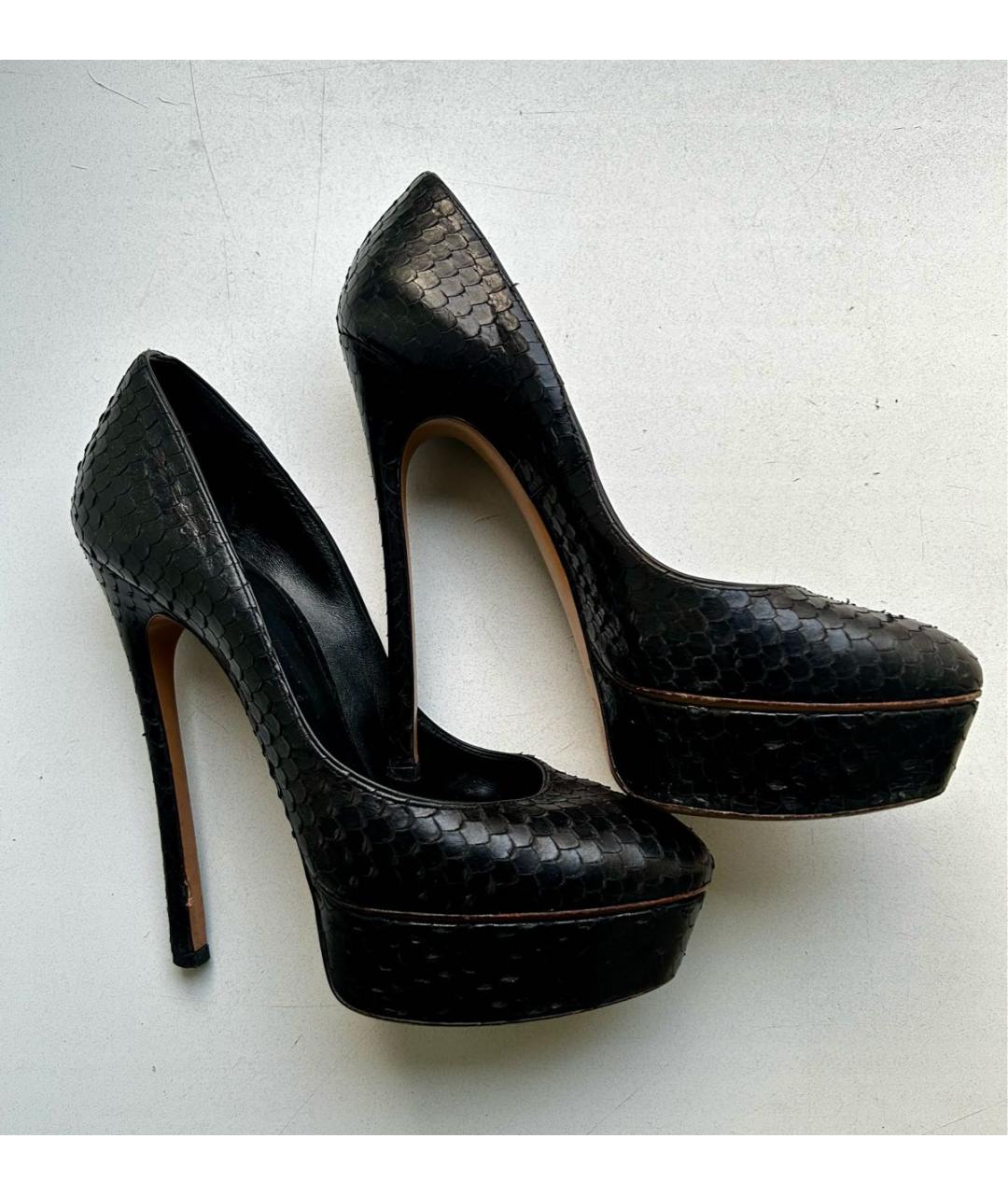 CASADEI Черные туфли из экзотической кожи, фото 2
