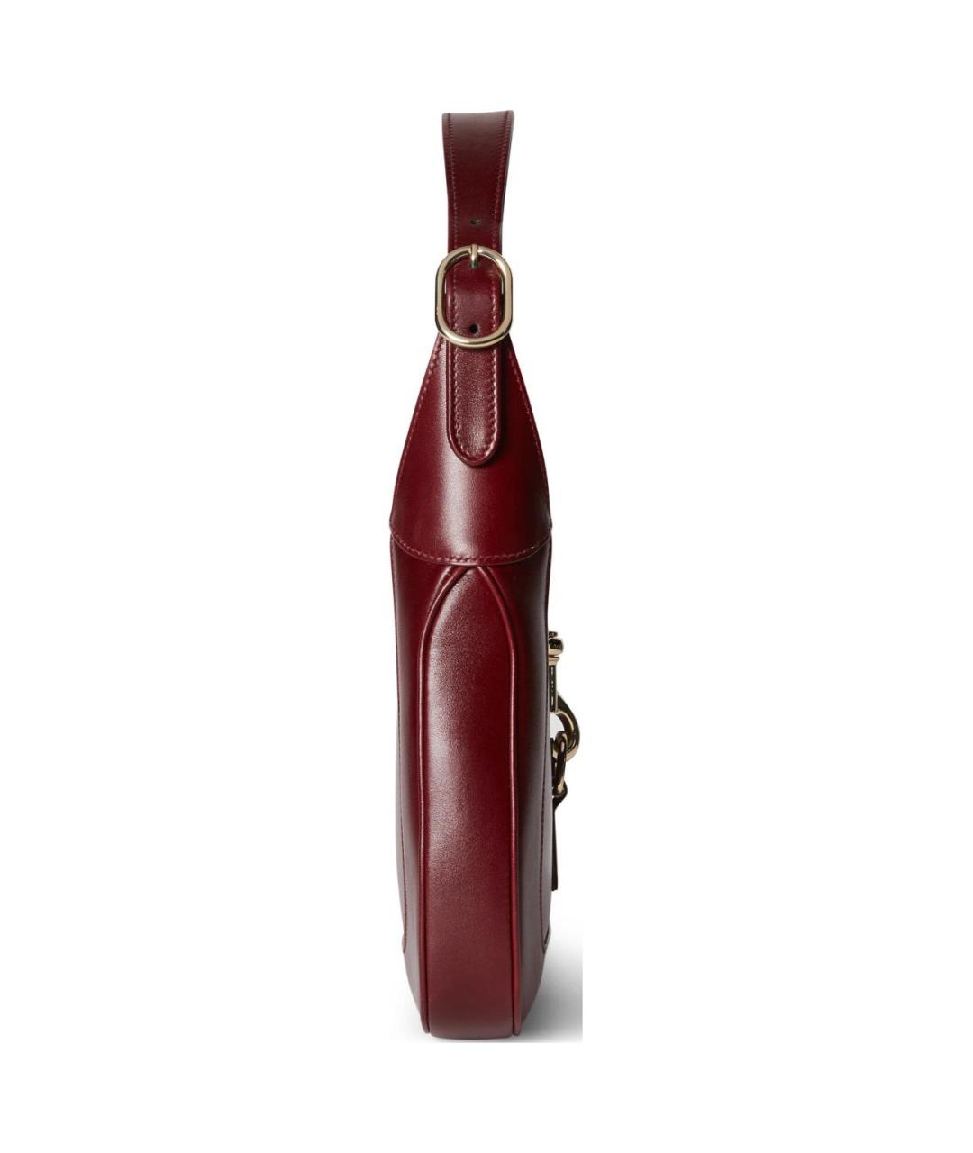 GUCCI Бордовая кожаная сумка через плечо, фото 4