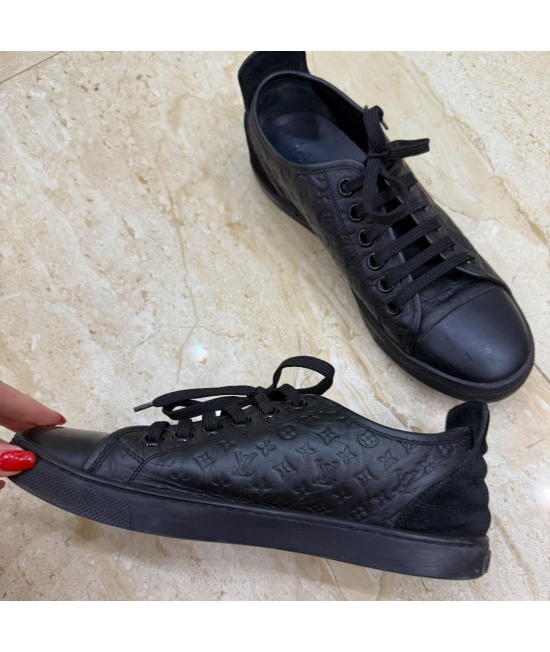 LOUIS VUITTON Черные кожаные кеды, фото 5
