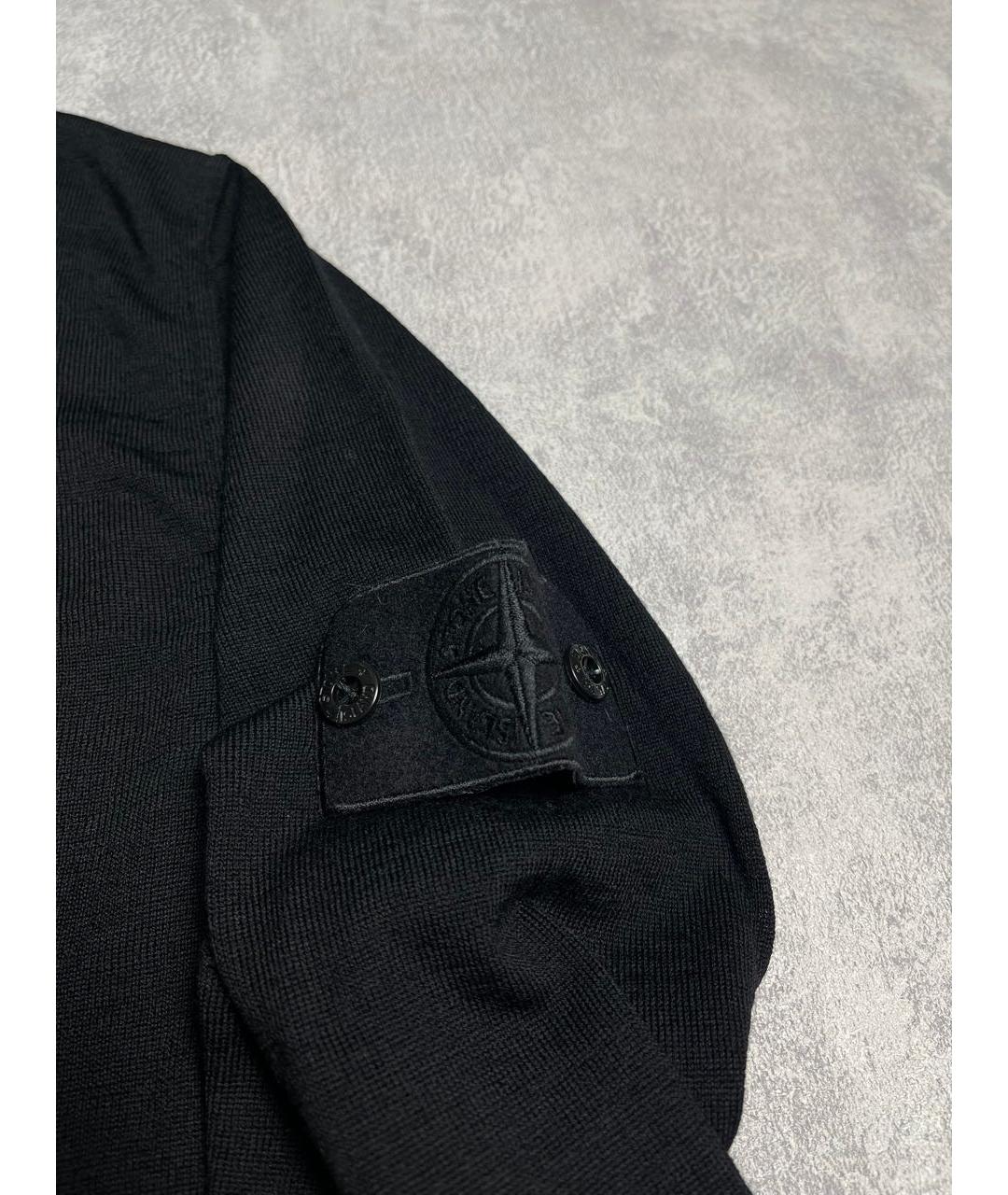 STONE ISLAND Черная шерстяная водолазка, фото 4