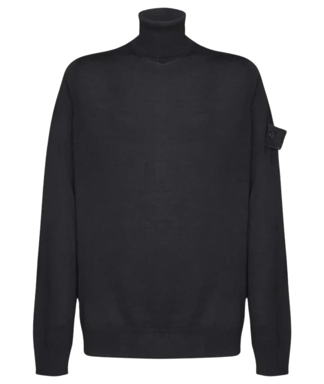 STONE ISLAND Черная шерстяная водолазка, фото 1