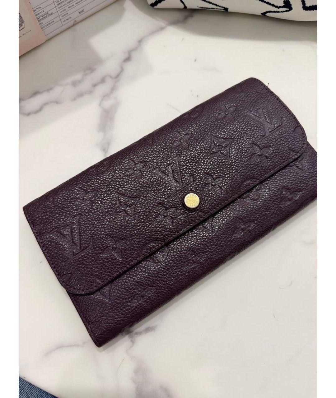 LOUIS VUITTON Фиолетовый кожаный кошелек, фото 2