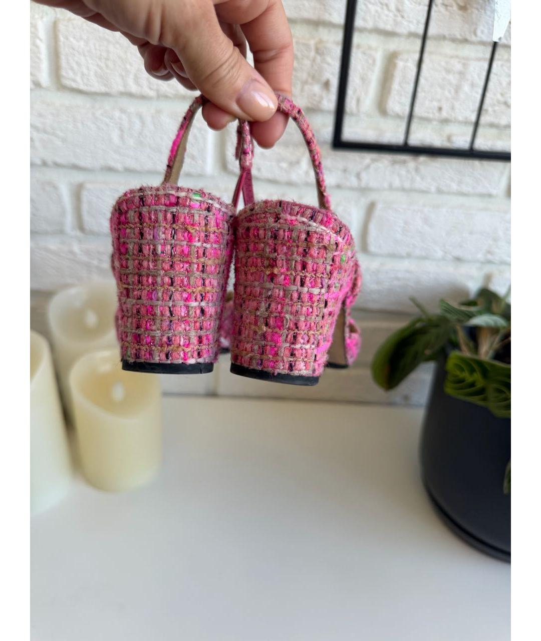 CHANEL Розовые лодочки на низком каблуке, фото 4