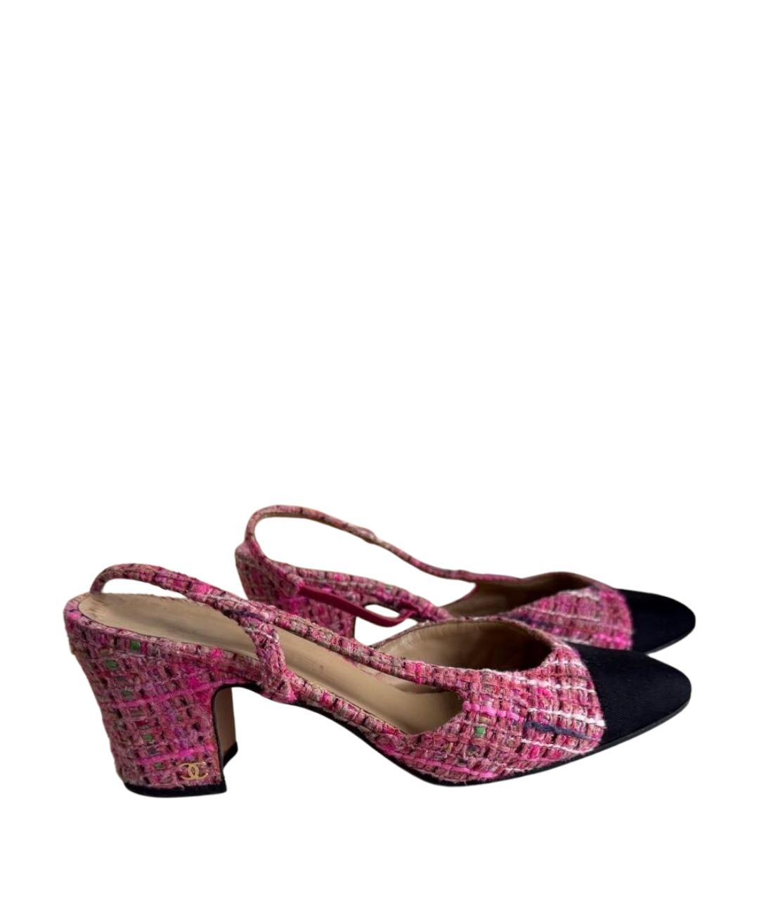 CHANEL Розовые лодочки на низком каблуке, фото 1