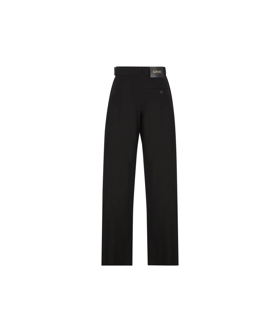 LOEWE Черные шерстяные прямые брюки, фото 2