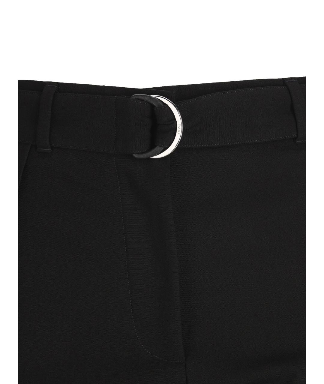 LOEWE Черные шерстяные прямые брюки, фото 3