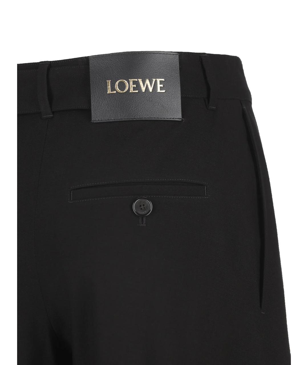 LOEWE Черные шерстяные прямые брюки, фото 4