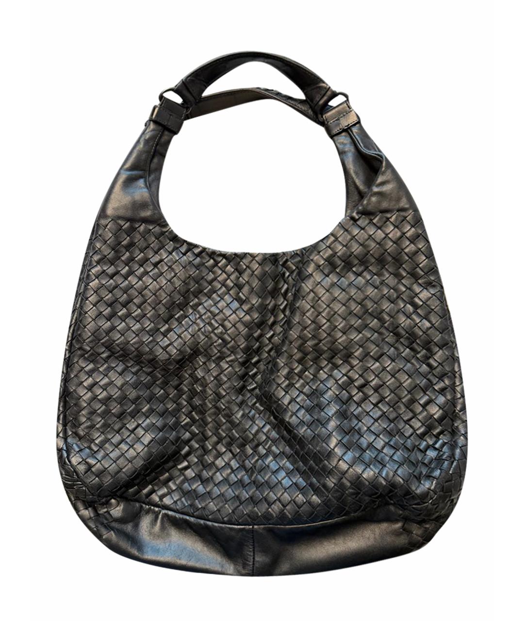 BOTTEGA VENETA Черная кожаная сумка через плечо, фото 1