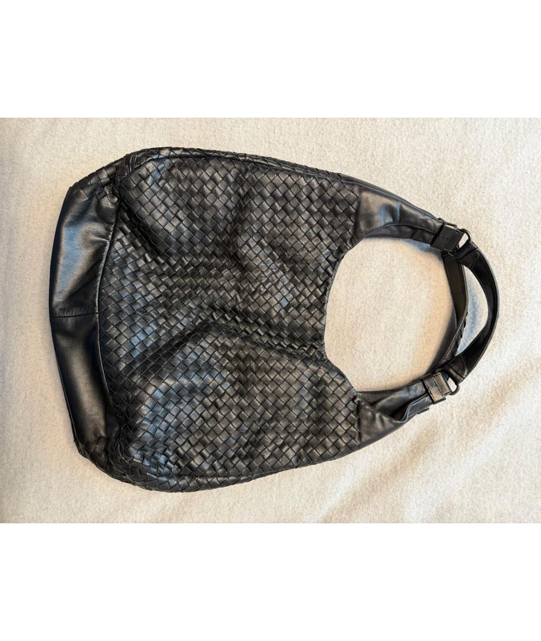 BOTTEGA VENETA Черная кожаная сумка через плечо, фото 8