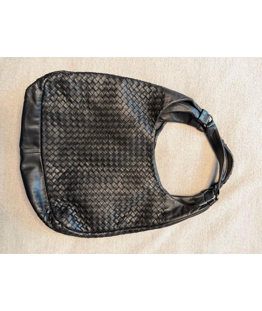 BOTTEGA VENETA Черная кожаная сумка через плечо, фото 2