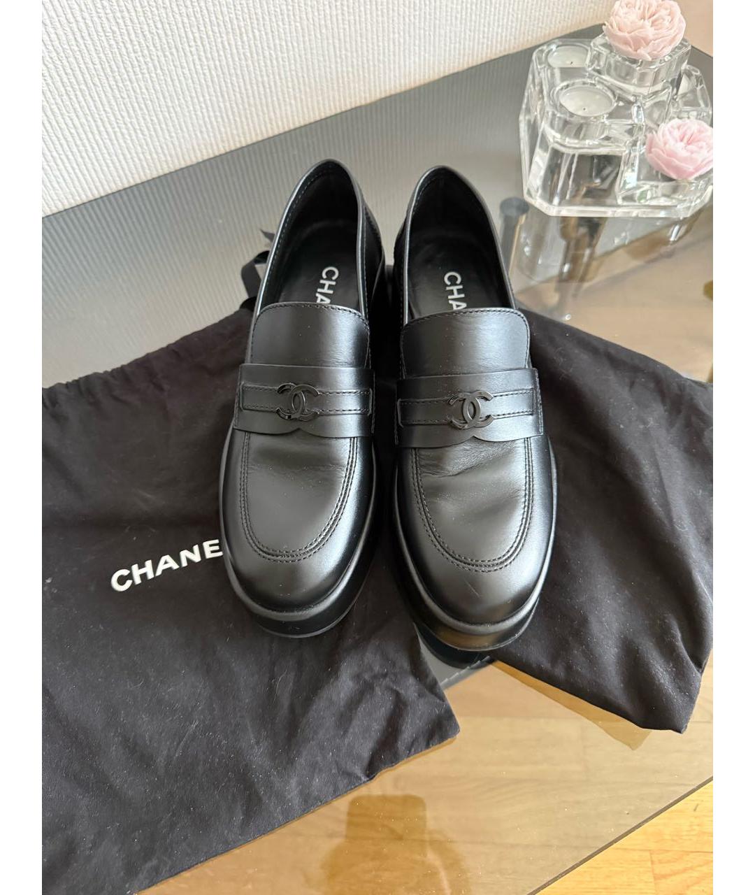 CHANEL Черные кожаные лоферы, фото 2