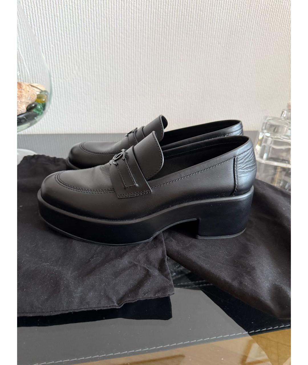 CHANEL Черные кожаные лоферы, фото 5