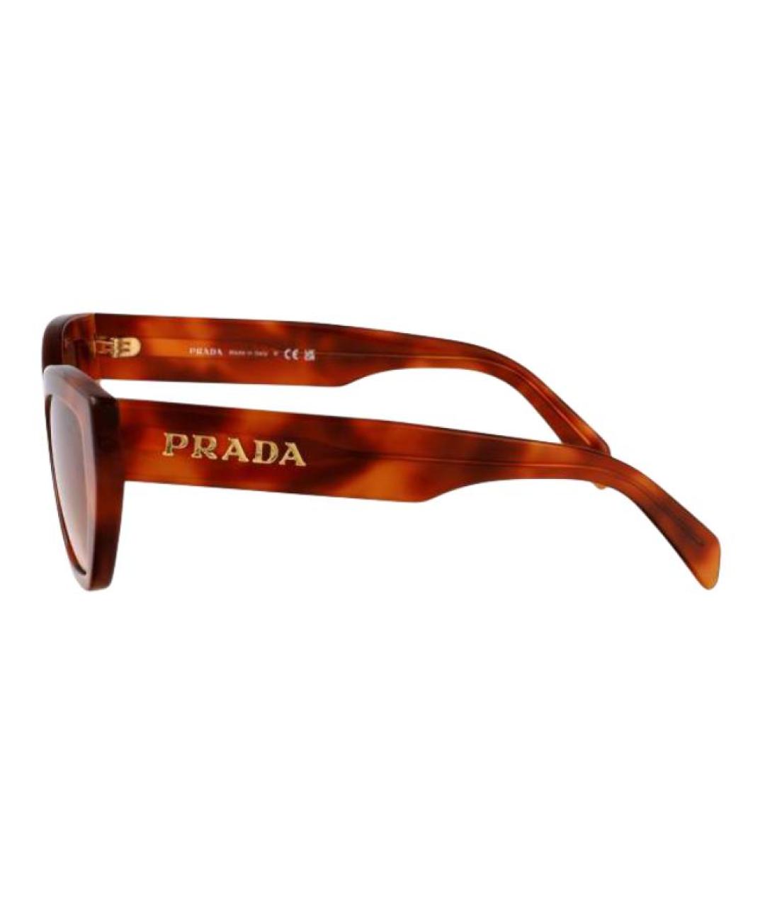 PRADA Коричневые пластиковые солнцезащитные очки, фото 3