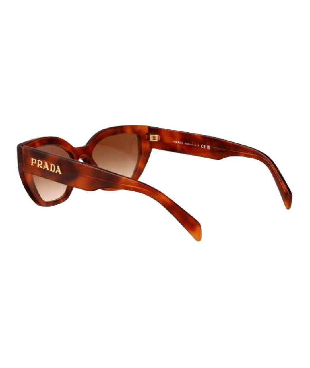PRADA Коричневые пластиковые солнцезащитные очки, фото 4