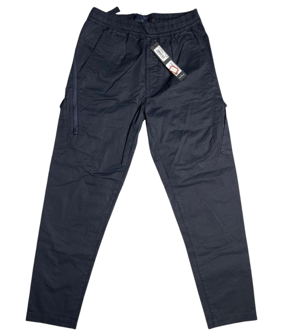 STONE ISLAND Темно-синие полиамидовые повседневные брюки, фото 1