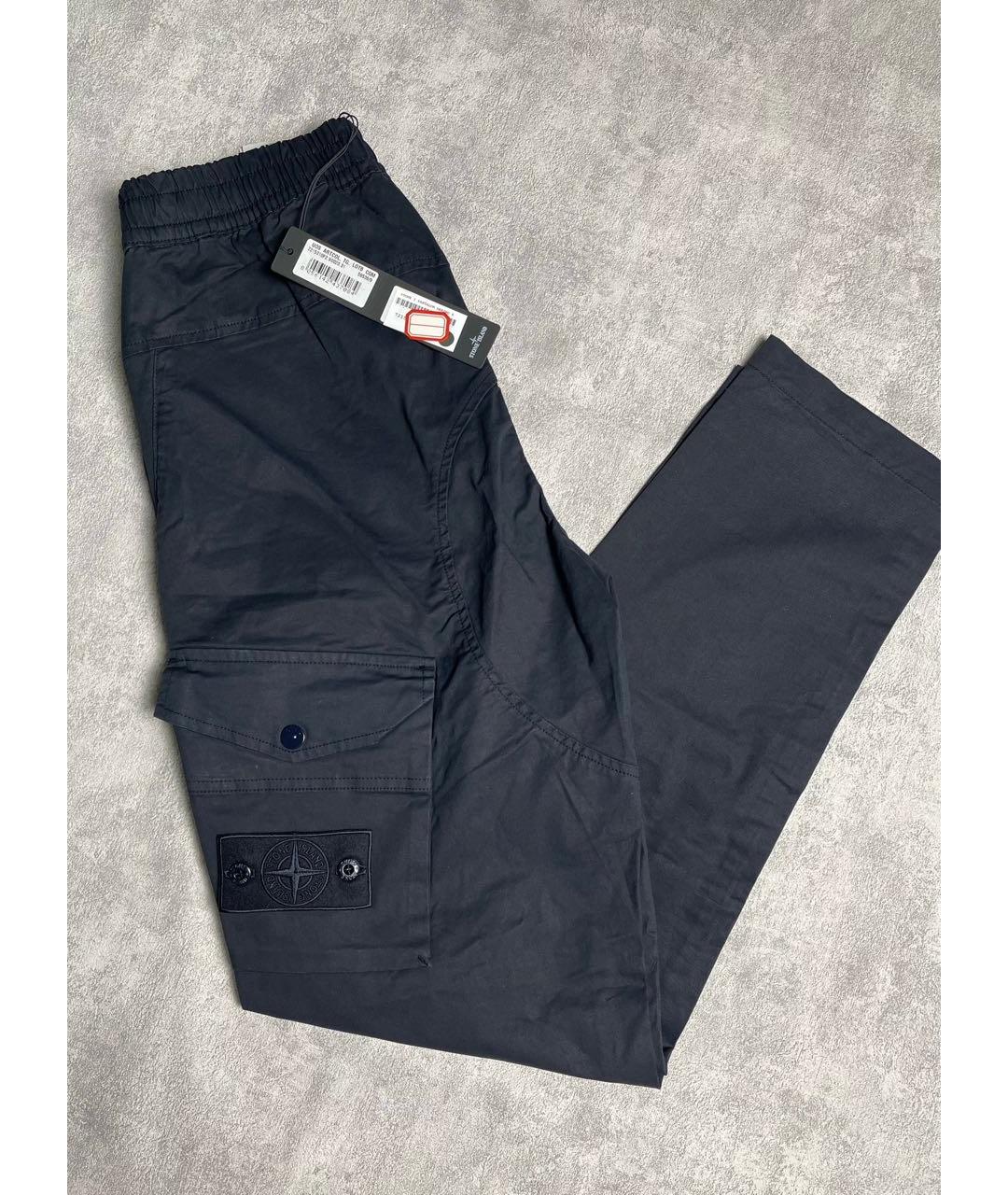 STONE ISLAND Темно-синие полиамидовые повседневные брюки, фото 3