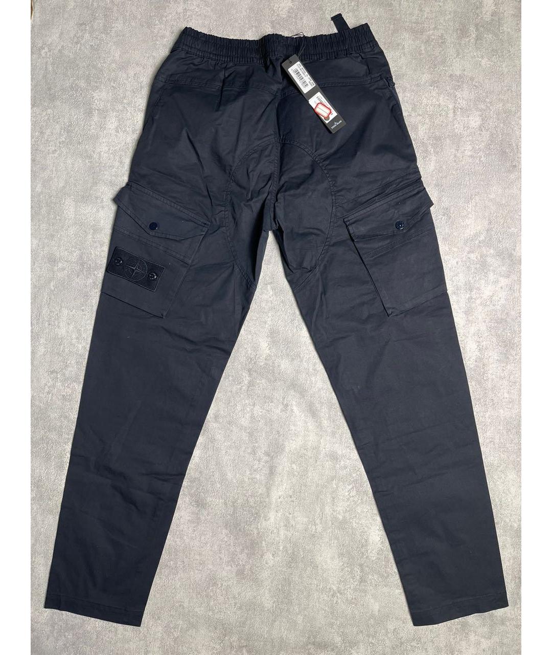 STONE ISLAND Темно-синие полиамидовые повседневные брюки, фото 2