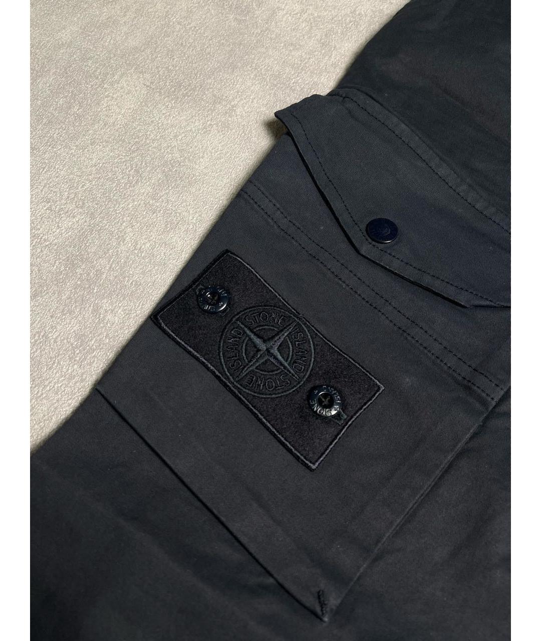 STONE ISLAND Темно-синие полиамидовые повседневные брюки, фото 4