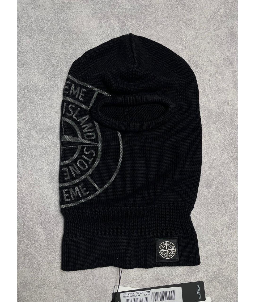STONE ISLAND Черная хлопковая шапка, фото 4