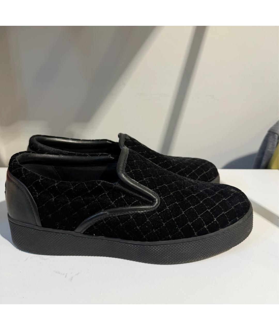 BOTTEGA VENETA Черные бархатные слипоны, фото 9