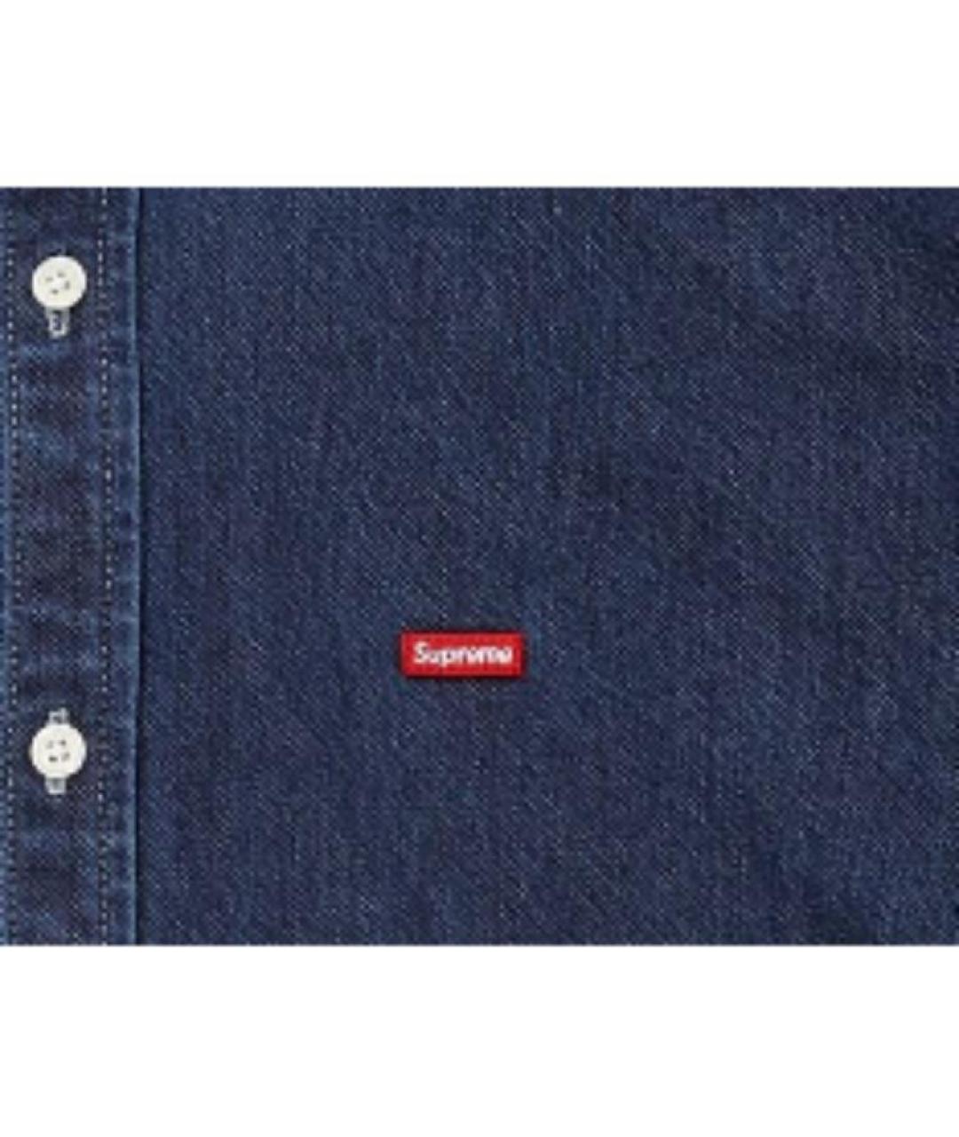 SUPREME Темно-синяя деним рубашка, фото 4