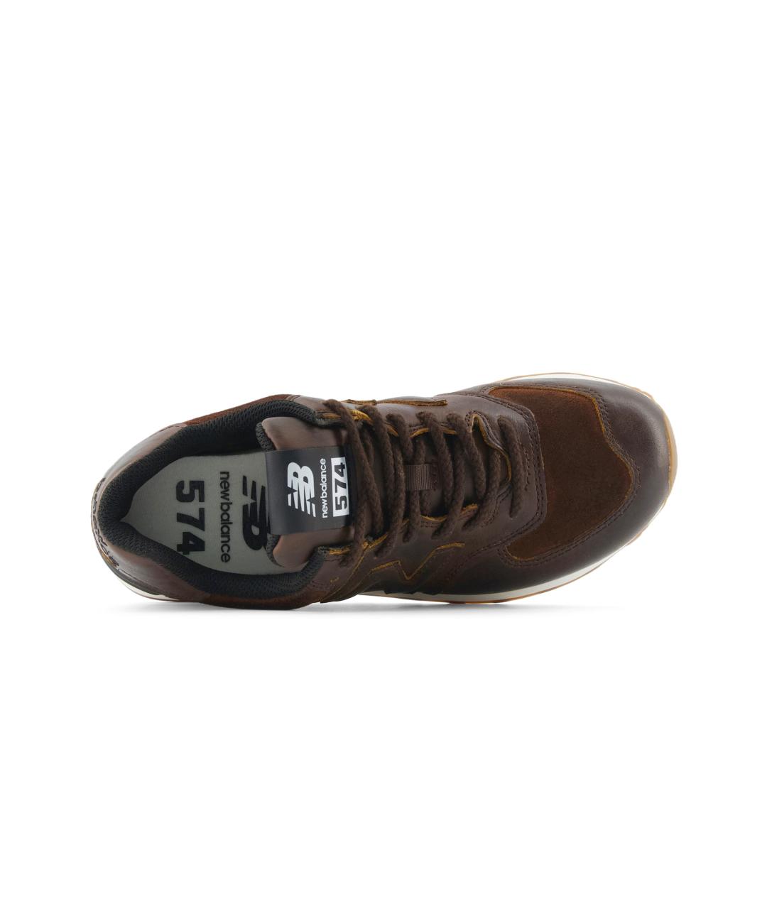 NEW BALANCE Коричневые кожаные кроссовки, фото 5