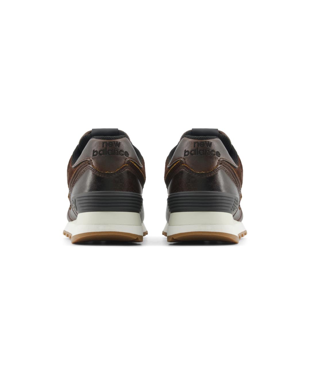 NEW BALANCE Коричневые кожаные кроссовки, фото 6